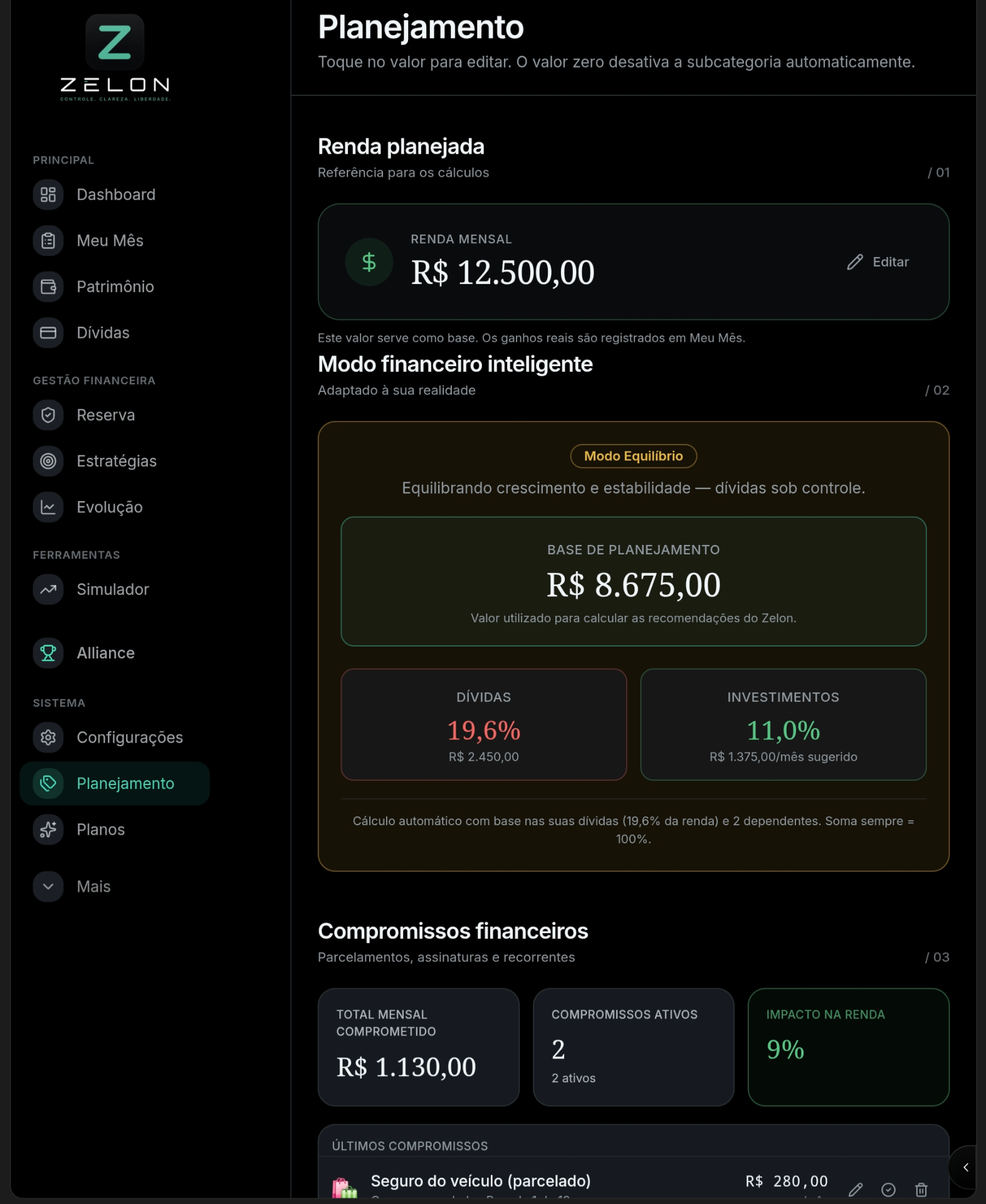 Planejamento inteligente do Zelon